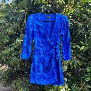 MAJORELLE Blue Floral Mini Dress